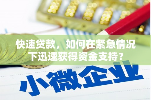 柳城快速贷款，如何在紧急情况下迅速获得资金支持？
