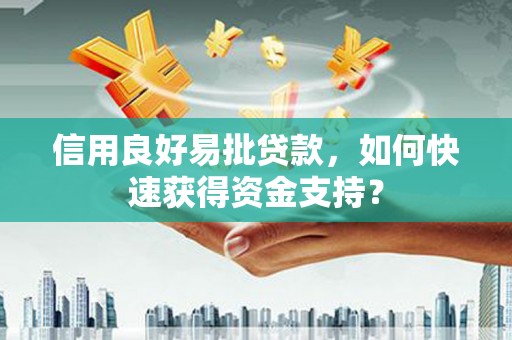 墨江信用良好易批贷款，如何快速获得资金支持？