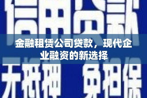 泰顺金融租赁公司贷款，现代企业融资的新选择