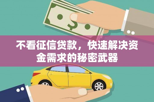 丹徒不看征信贷款，快速解决资金需求的秘密武器